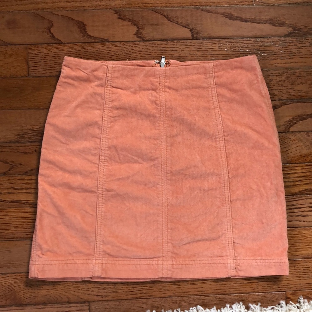 Free People Coral Corduroy Mini Skirt